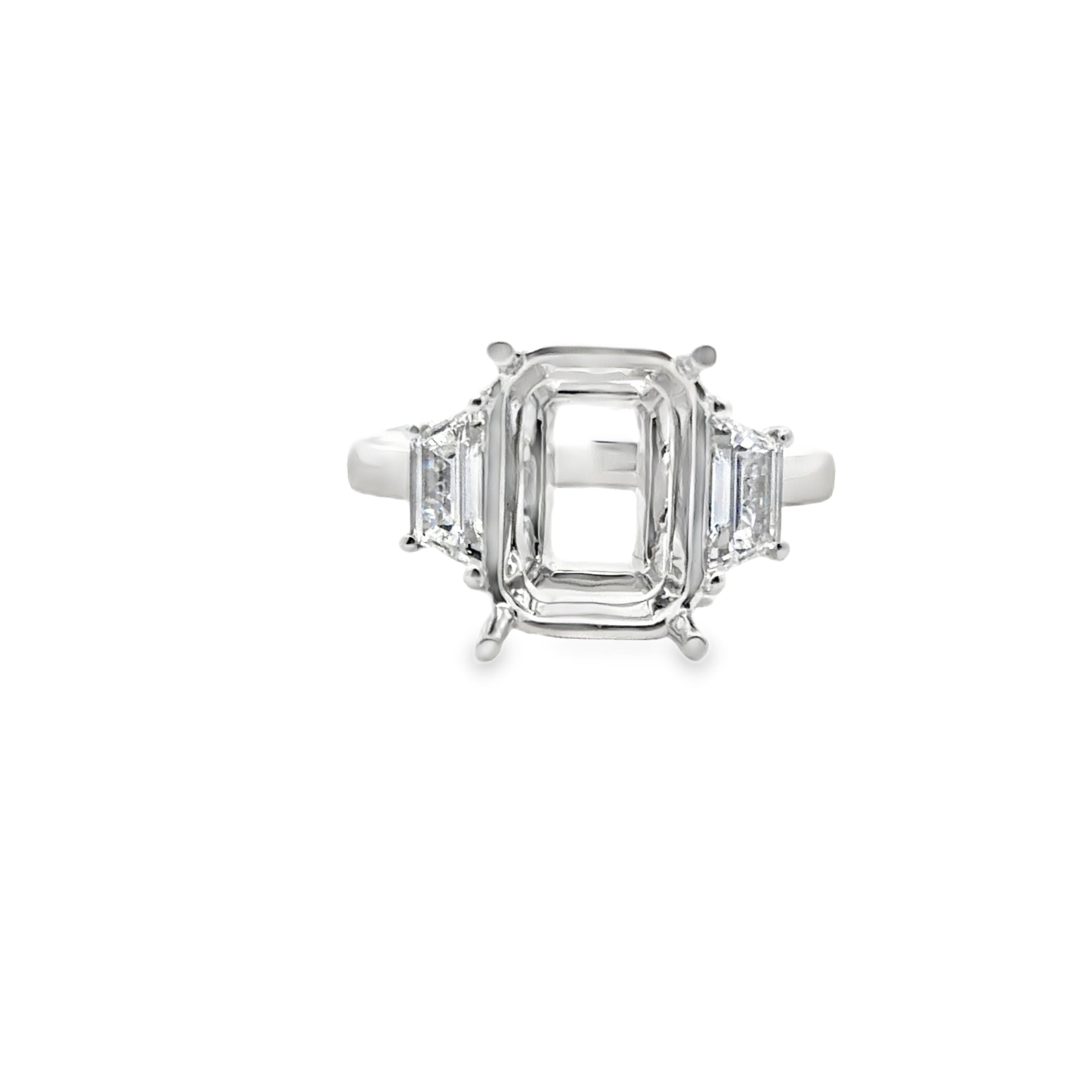 18K WHITE GOLD LADIES DIAMOND ENGAGEMENT SEMI MOUN