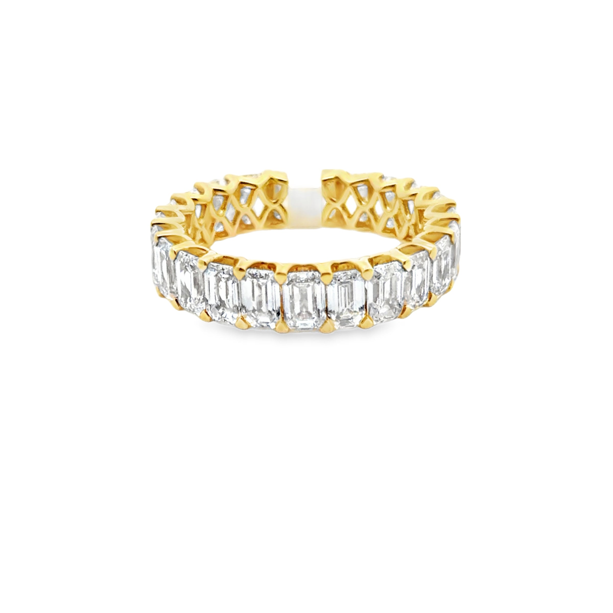 18K YELLOW GOLD LADIES DIAMOND ETERNITY BAND FEATU