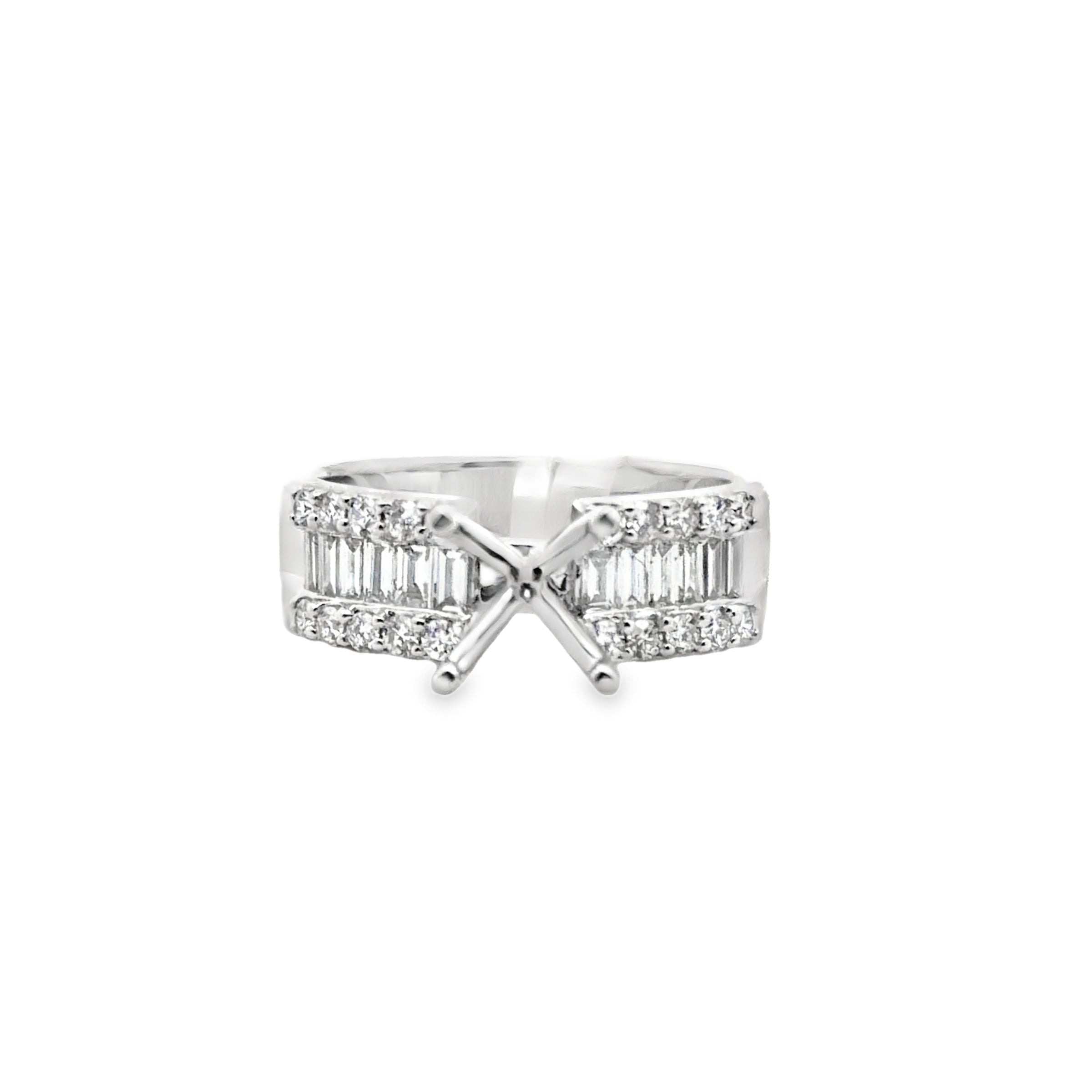 18K WHITE GOLD LADIES DIAMOND SEMI MOUNTING FEATUR