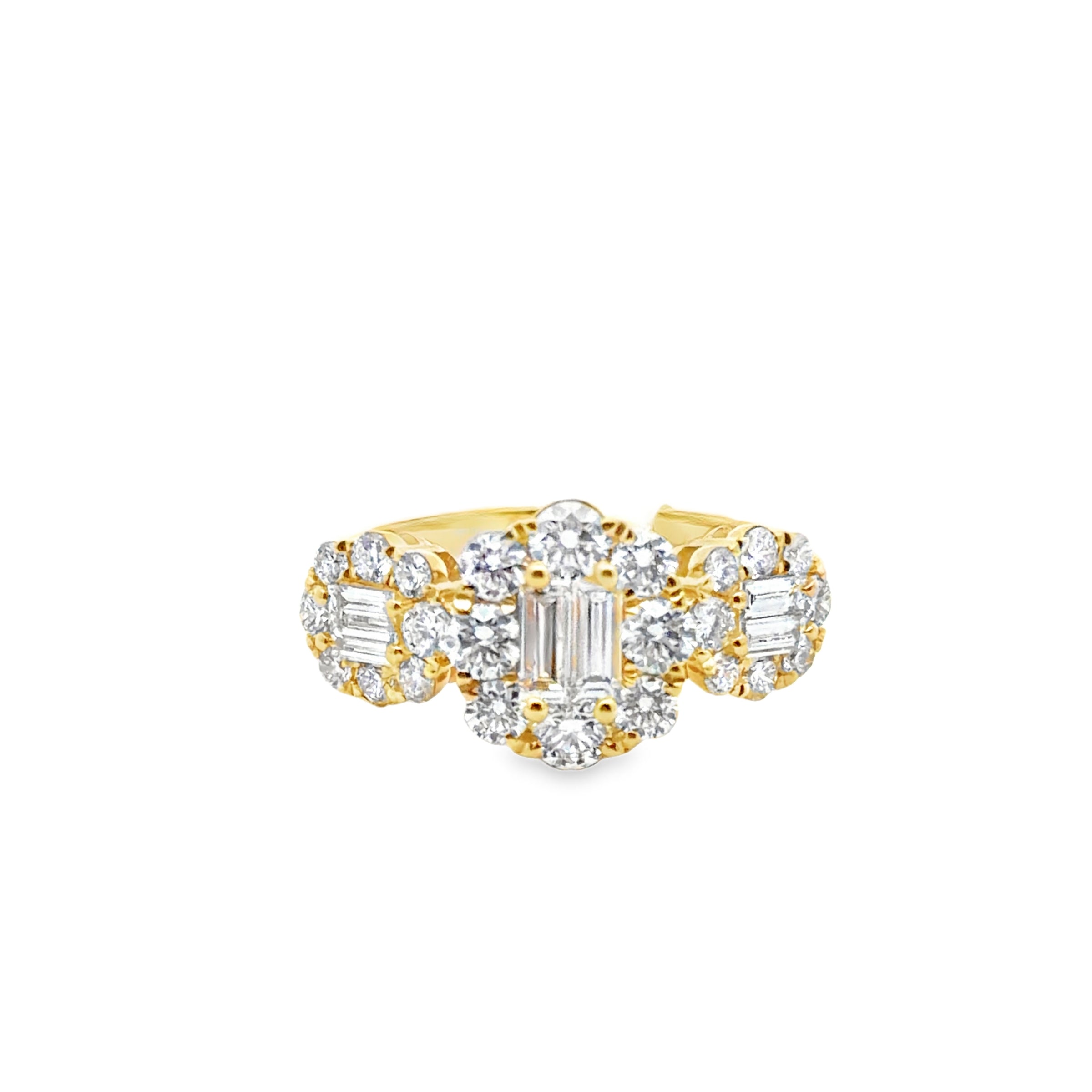 18K YELLOW GOLD LADIES COMPOSITE DIAMOND FASHION R