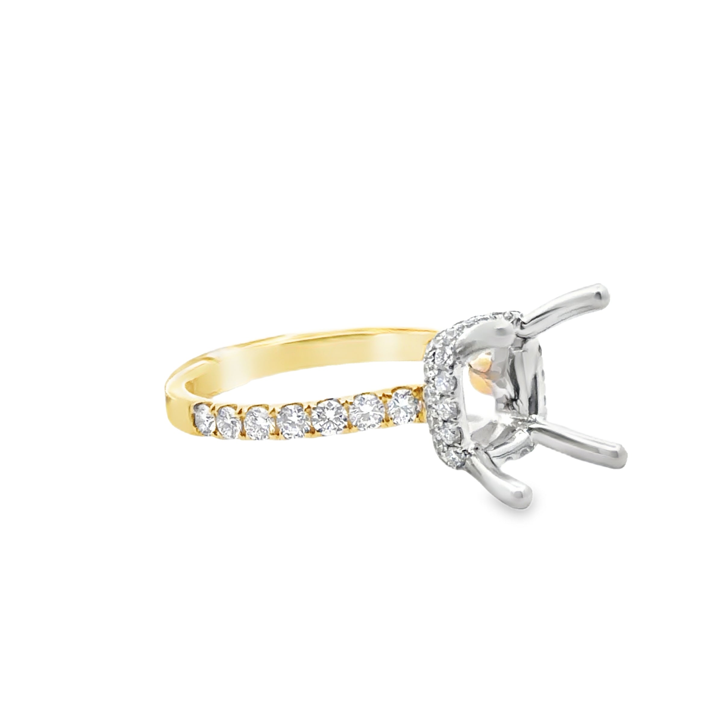18K YELLOW AND WHITE GOLD PAVE CATHEDRAL HIDDEN HA