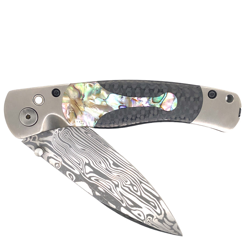 Abalone and Carbon Fiber Pocket Knife