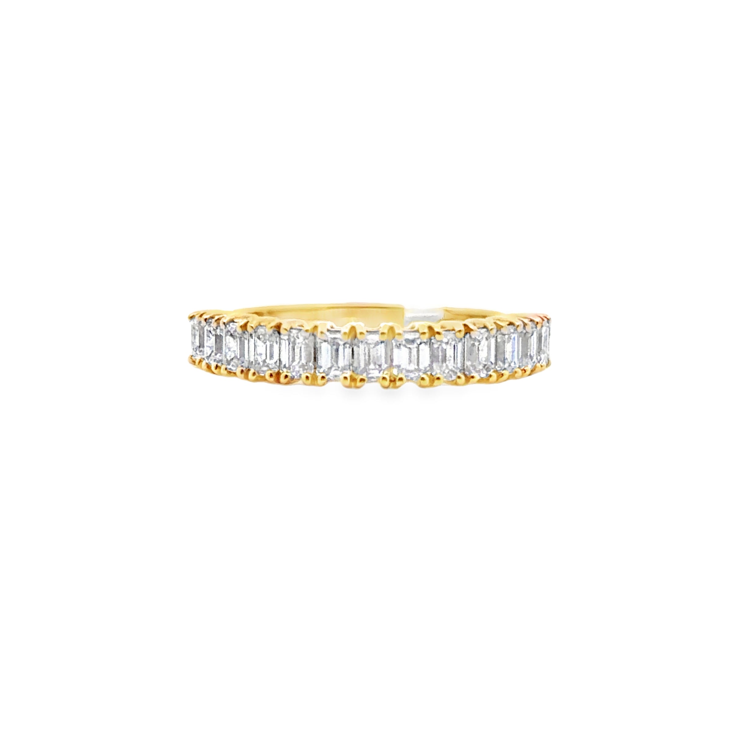 18K YELLOW GOLD LADIES DIAMOND WEDDING BAND FEATUR