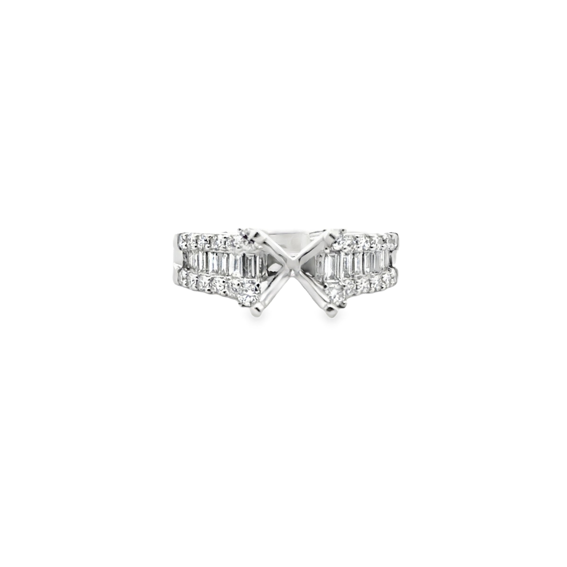 18K WHITE GOLD LADIES DIAMOND SEMI MOUNTING FEATUR