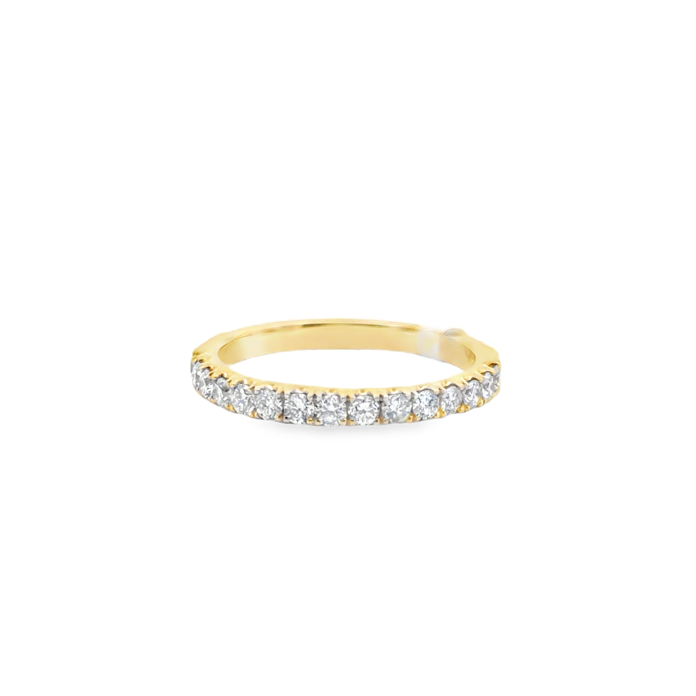 18K YELLOW GOLD LADIES DIAMOND WEDDING BAND FEATUR