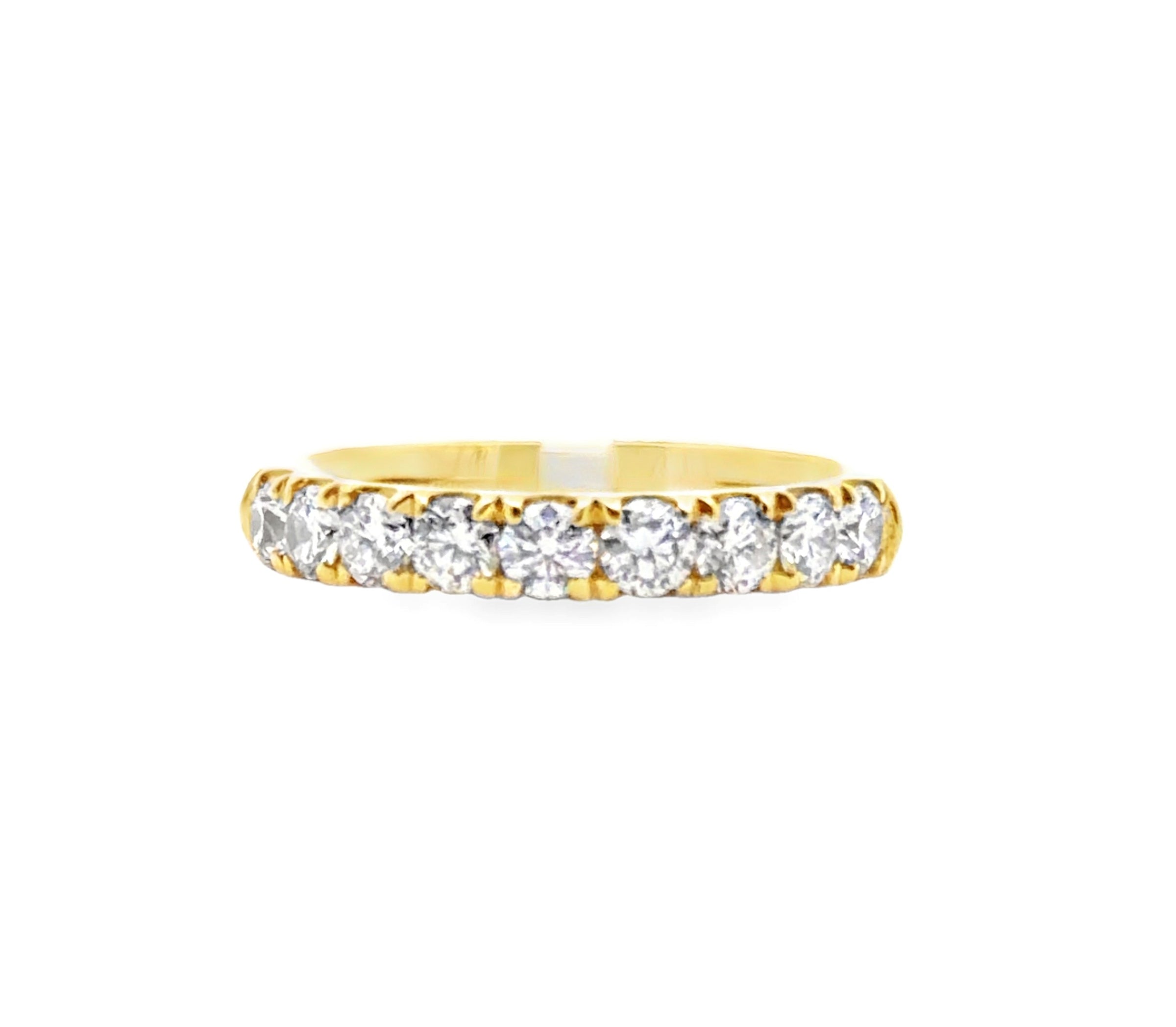 18K YELLOW GOLD LADIES DIAMOND WEDDING BAND FEATUR