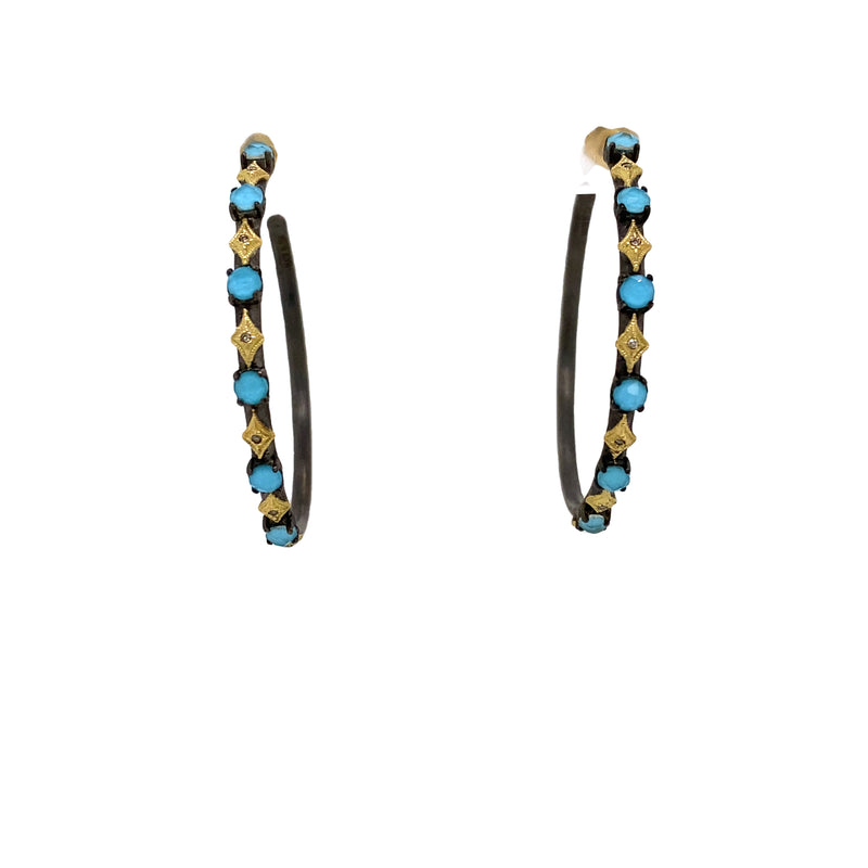 OLD WORLD 18K YELLOW GOLD AND BLACKENED STERLING S