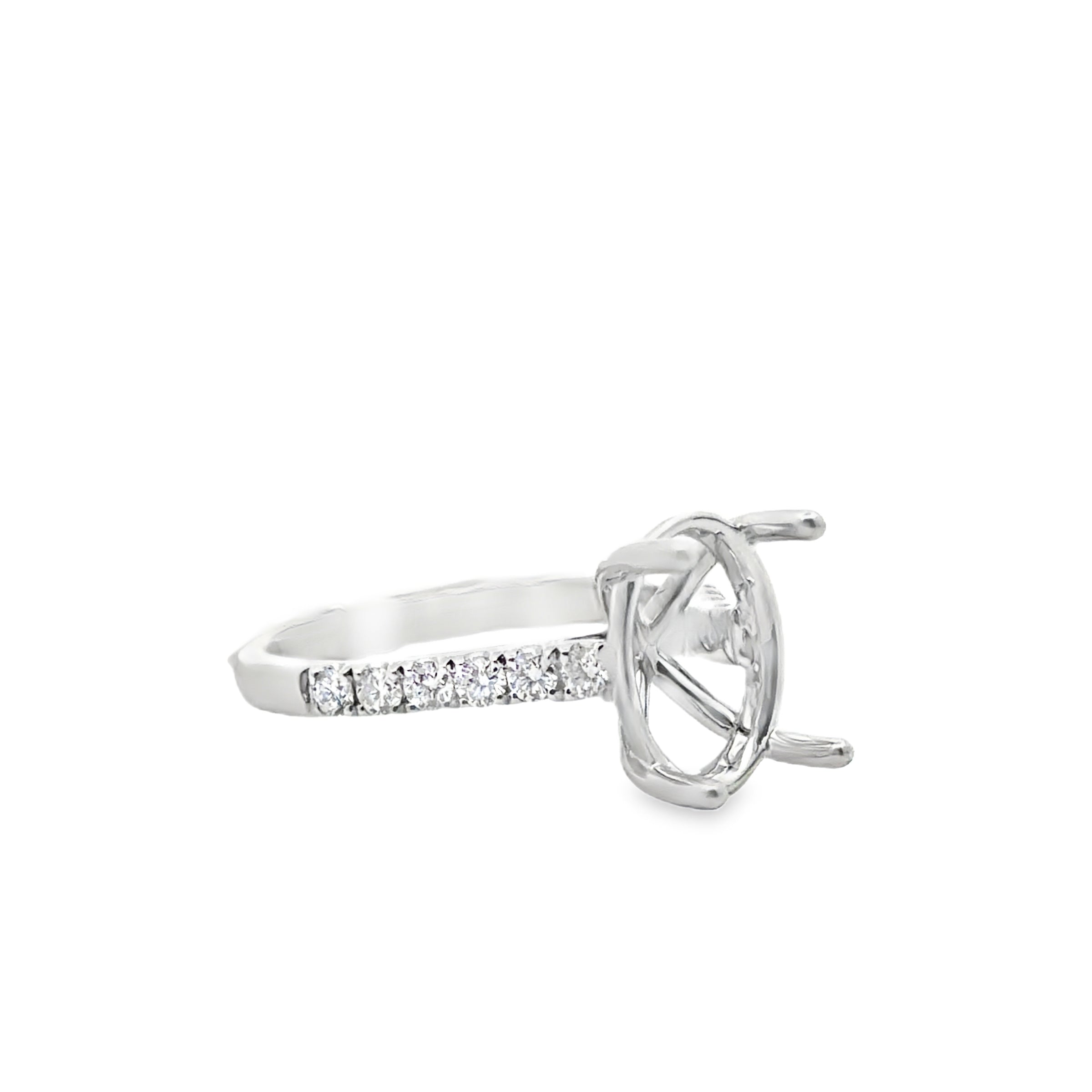 18K WHITE GOLD ENGAGEMENT RING SEMI MOUNTING TO AC