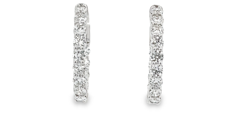 Small Inside/Out Diamond Oval Hoops