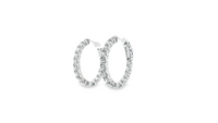 Small Inside/Out Diamond Oval Hoops