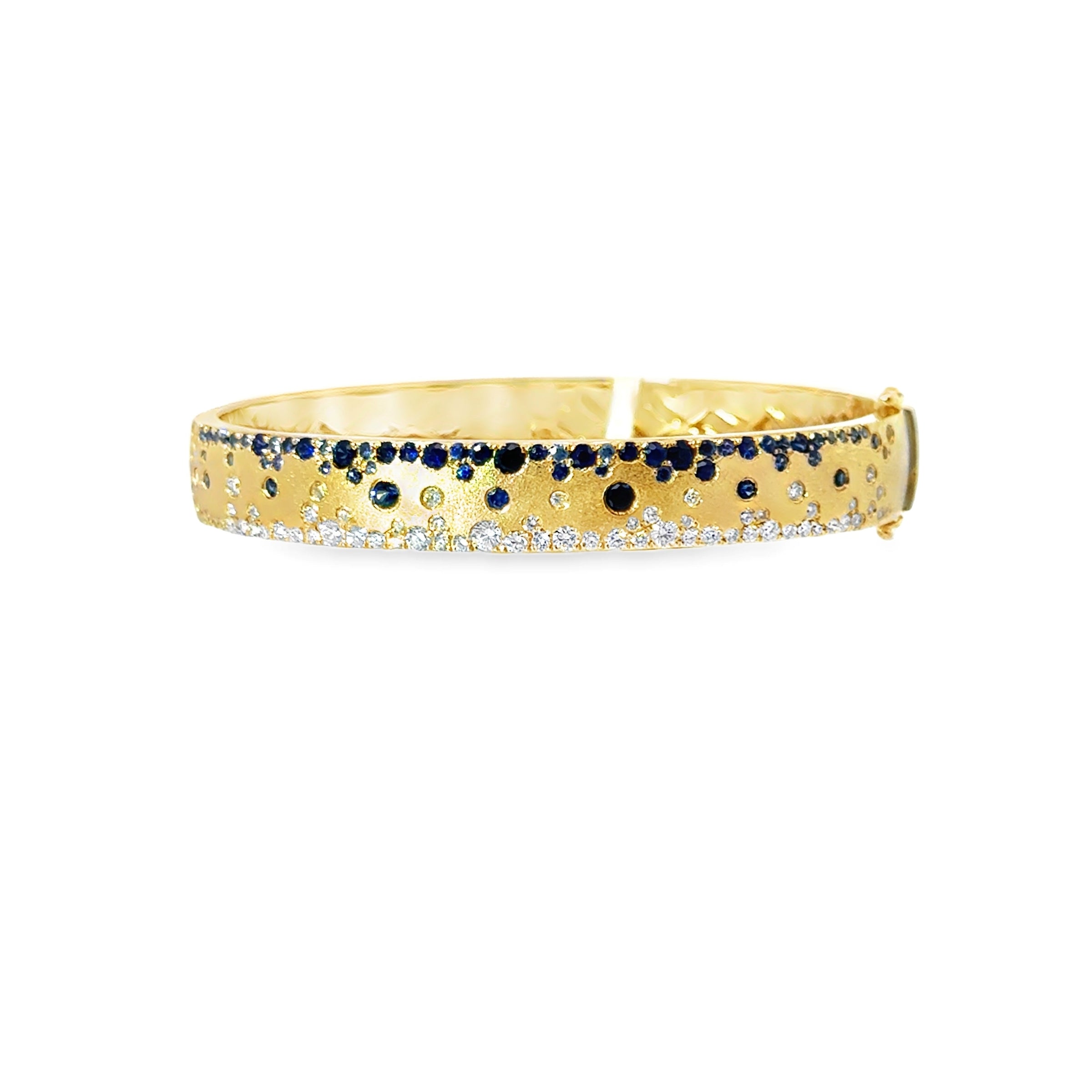 14KY LADIES CONFETTI DIAMOND AND SAPPHIRE BRACELET