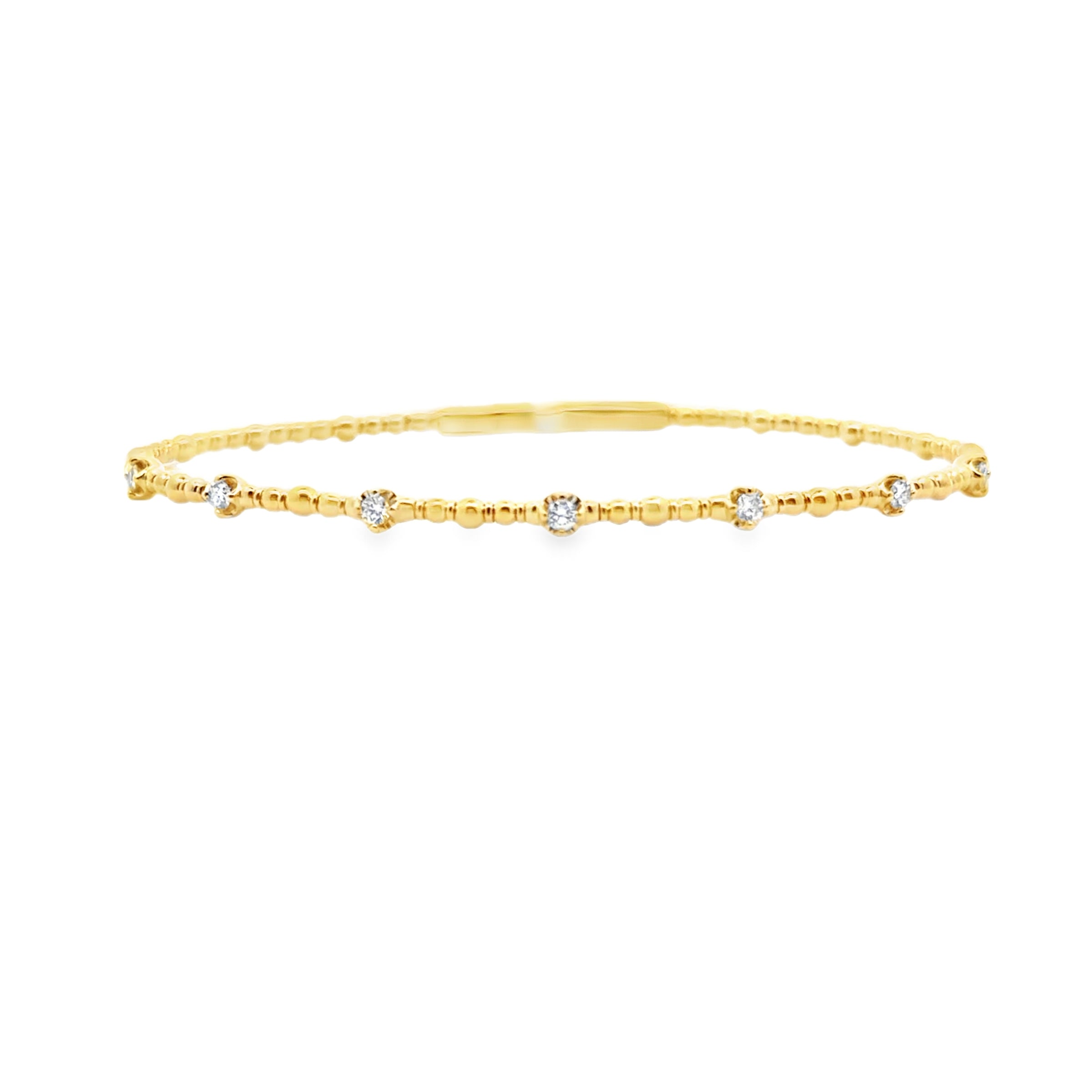 14K Yellow Gold Diamond Flexible Station Bracelet – 0.21 CTW