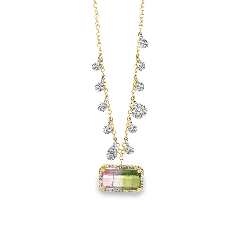 Watermelon Tourmaline Charm Necklace