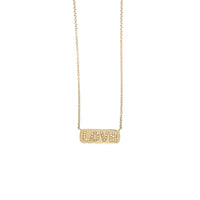14KT YELLOW GOLD DIAMOND ACCENTED "LOVE" BAR NECKL
