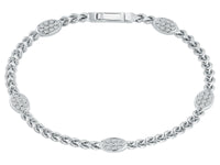 Oval Diamond Cluster Link Bracelet