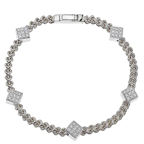 ブレスレット Numbering Square Concho Link Bracelet #8981 5BSA094 Diamond Shaped Cluster Link Bracelet – Reads Jewelers