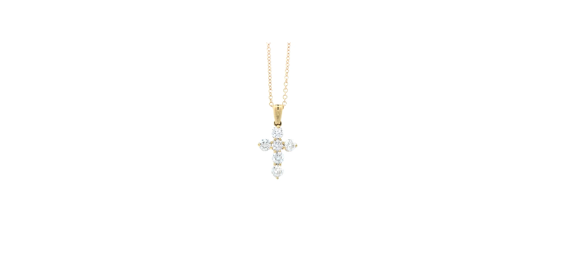LADIES PETITE DIAMOND CROSS PENDANT