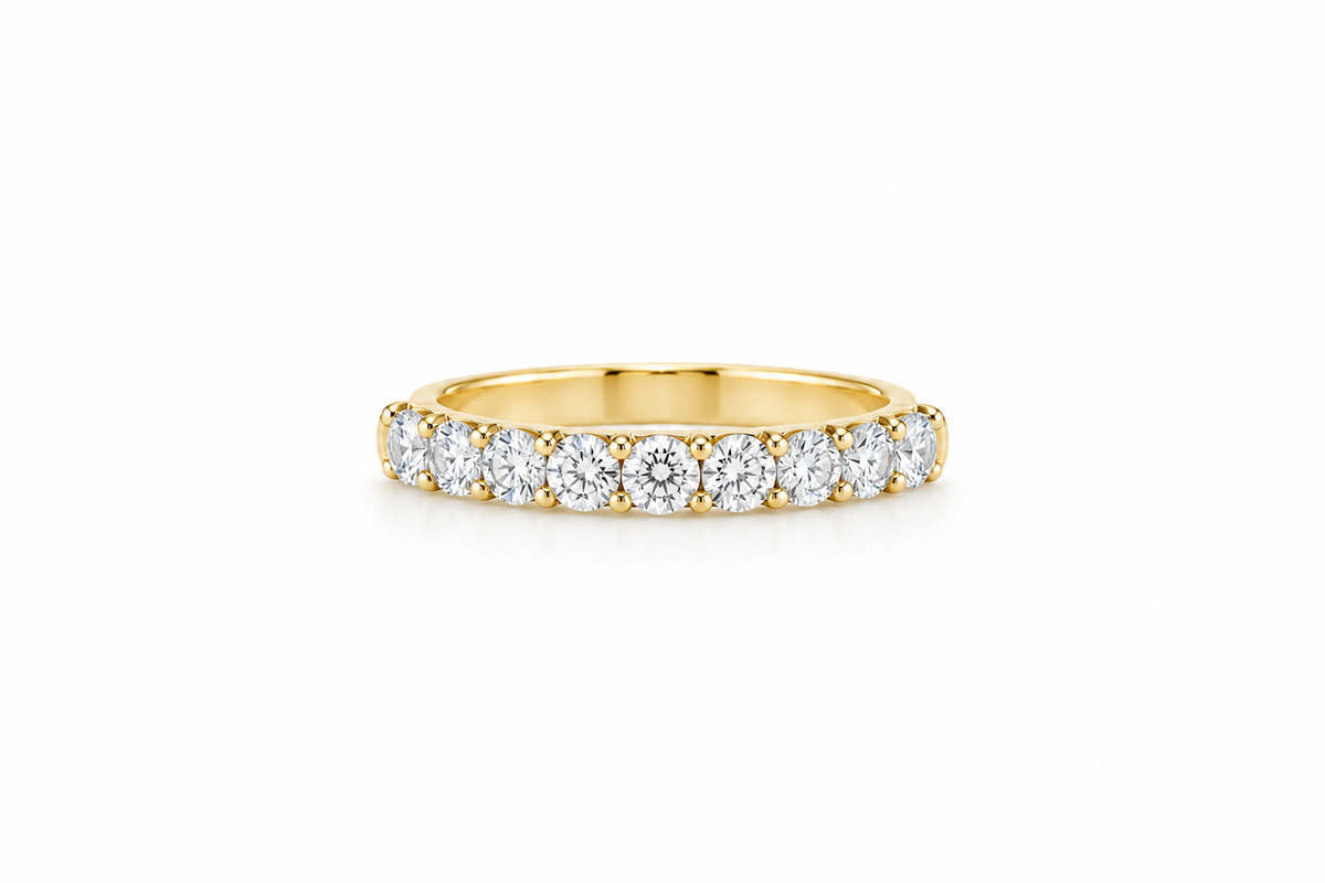 18K Yellow Gold Diamond Wedding Band