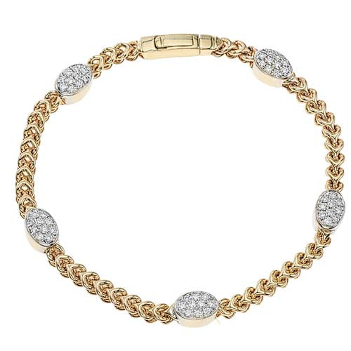 Oval Diamond Cluster Link Bracelet
