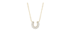 LADIES 18K GOLD PEARL AND DIAMOND HORSESHOE NECKLACE