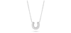 LADIES 18K GOLD PEARL AND DIAMOND HORSESHOE NECKLACE