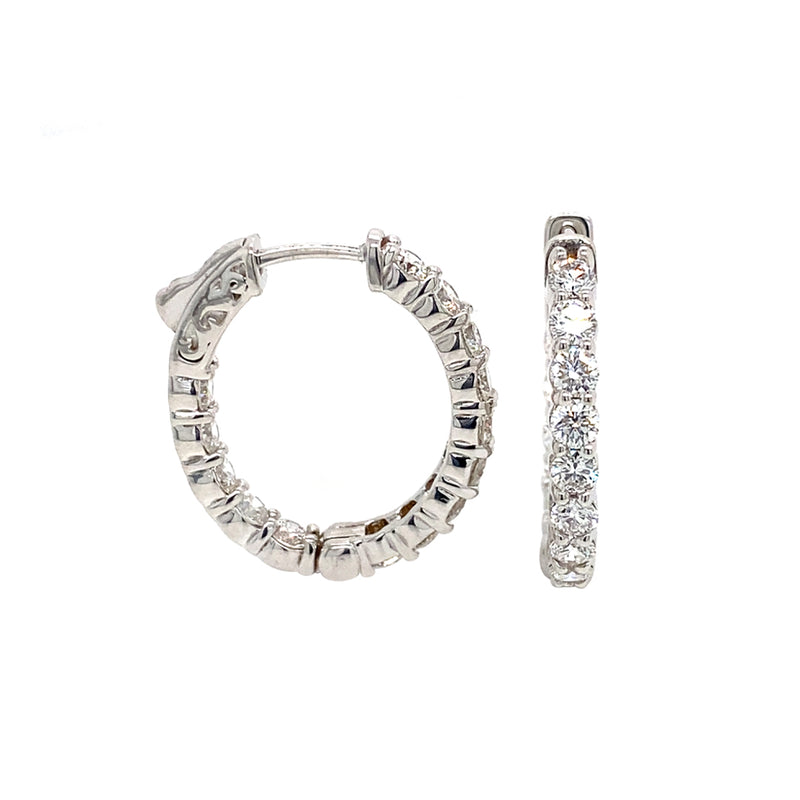 Small Inside/Out Diamond Oval Hoops