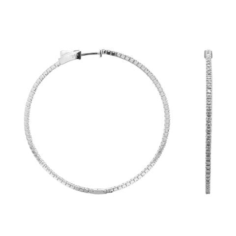 Ladies 18K White Gold Diamond Earrings