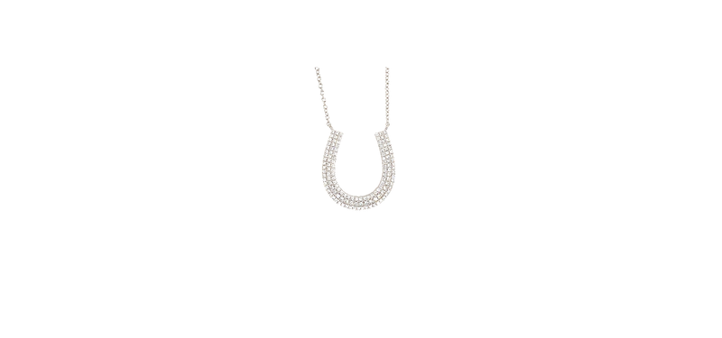 Pave Diamond Horseshoe Necklace