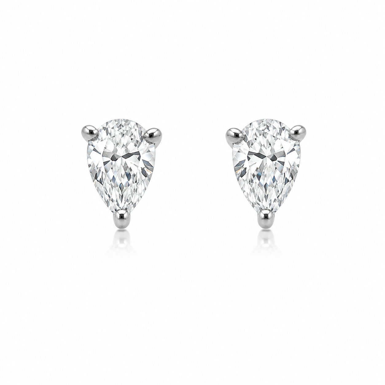 4.00 CTW LAB-GROWN PEAR CUT DIAMOND STUD EARRINGS