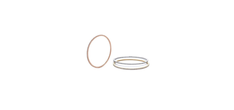 LADIES 18K TRI-COLOR SET OR INDIVIDUAL DIAMOND BANGLES