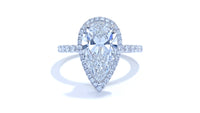 Micro-Pave Pear Cut Halo Enagement Ring