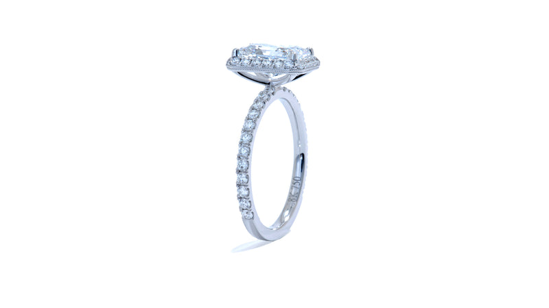 Micro-Pave Radiant Cut Halo Engagment Ring