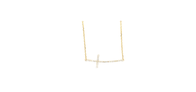 Diamond Sideways Cross Necklace