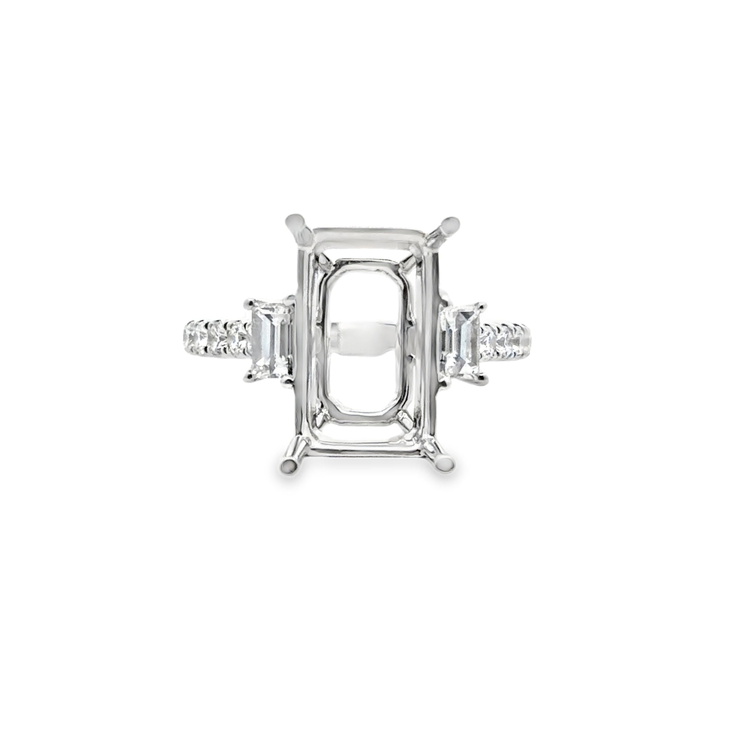 18K WHITE GOLD LADIES DIAMOND SEMI MOUNTING FEATUR