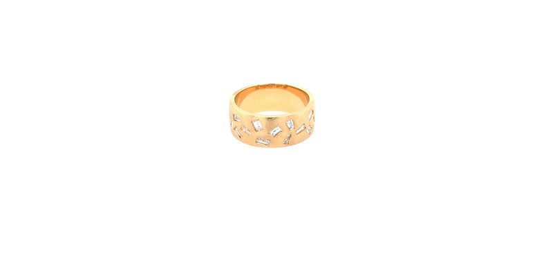 Wide Scattered Baguette Band