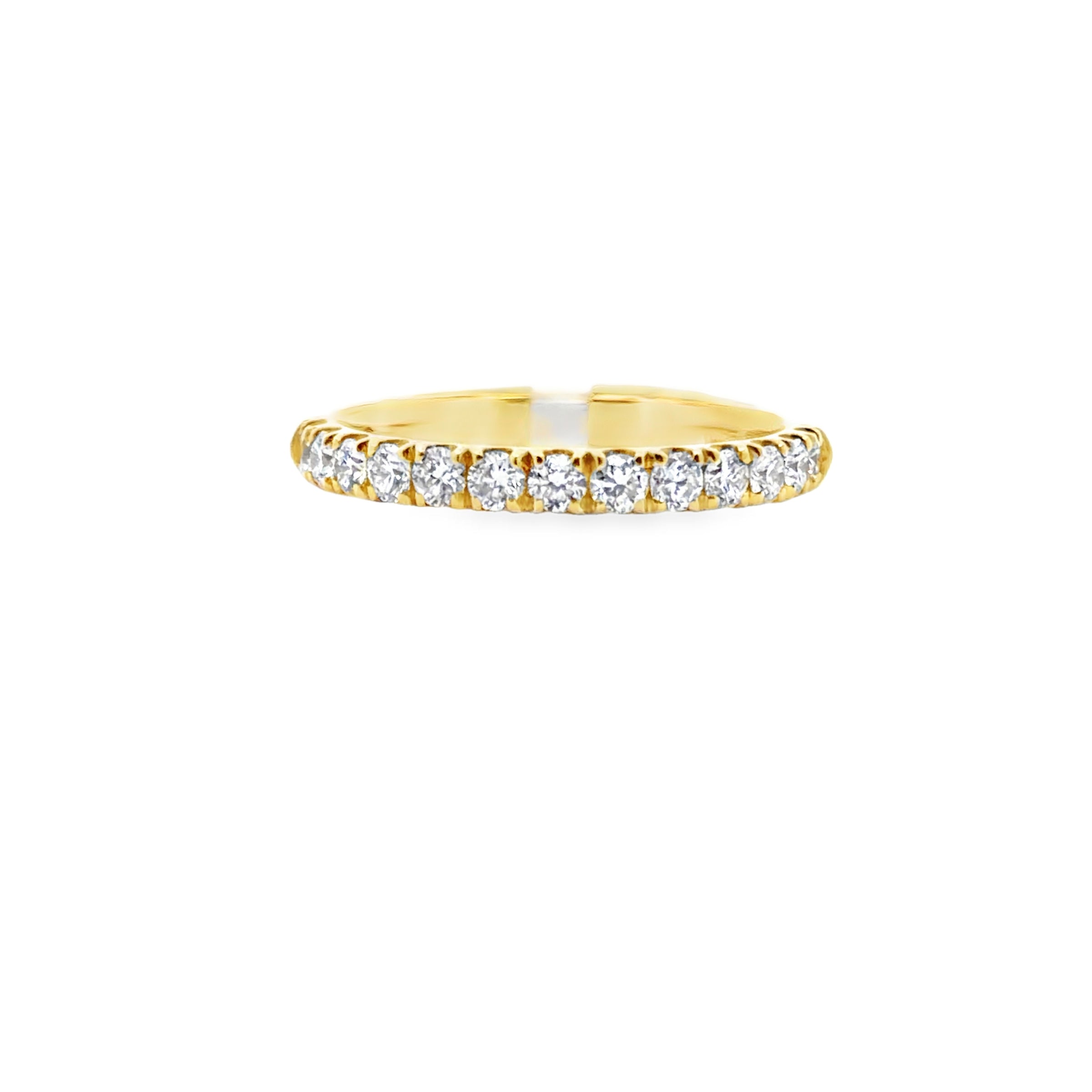 18K YELLOW GOLD LADIES DIAMOND WEDDING BAND FEATUR