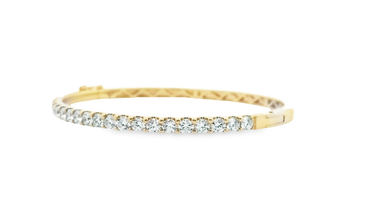 Round Diamond Hinge Bangle Bracelet