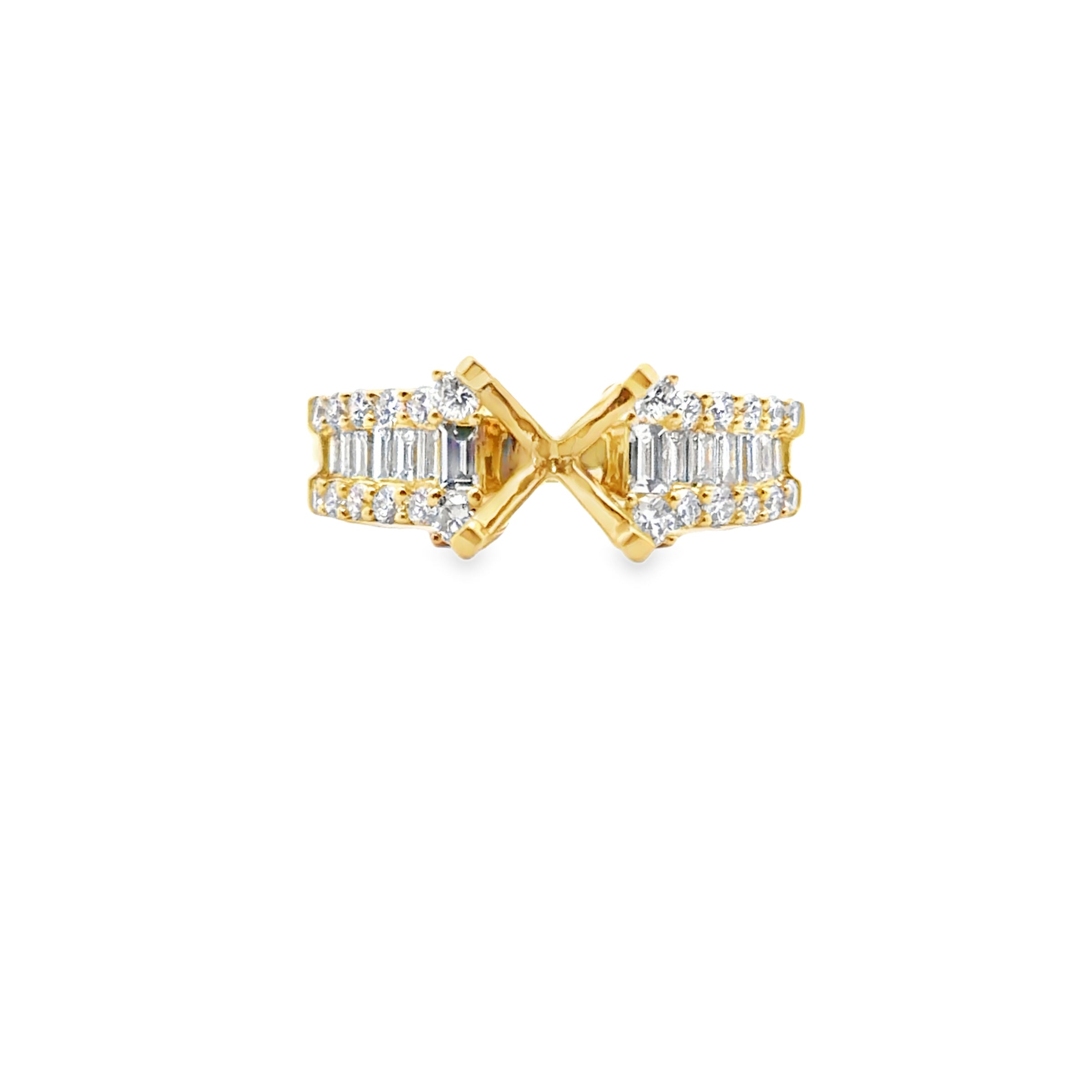 18K YELLOW GOLD LADIES DIAMOND SEMI MOUNTING FEATU
