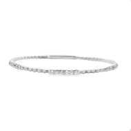 18K White Gold Diamond Flex Bangle Bracelet
