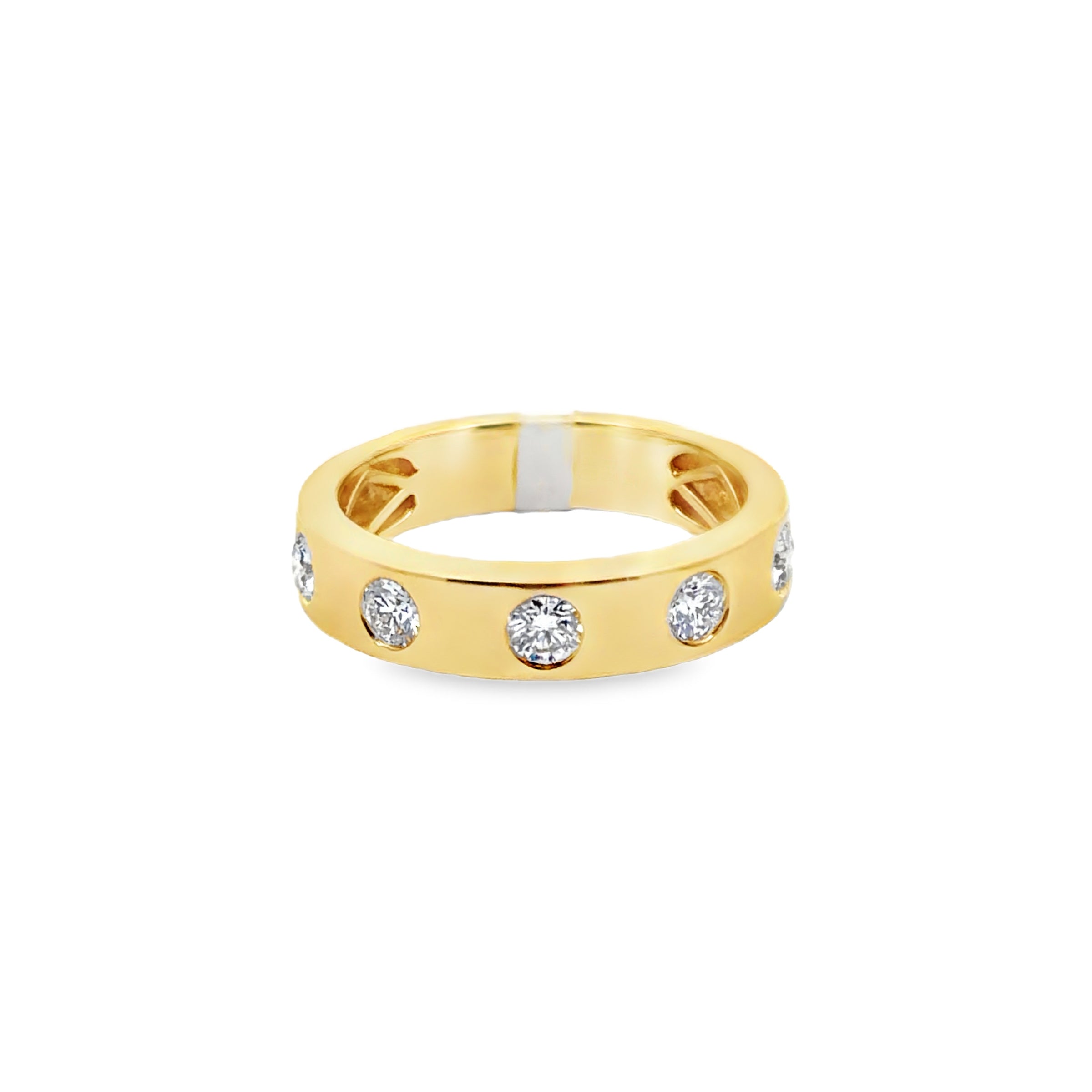 18K YELLOW GOLD LADIES DIAMOND BAND FEATURING FIVE