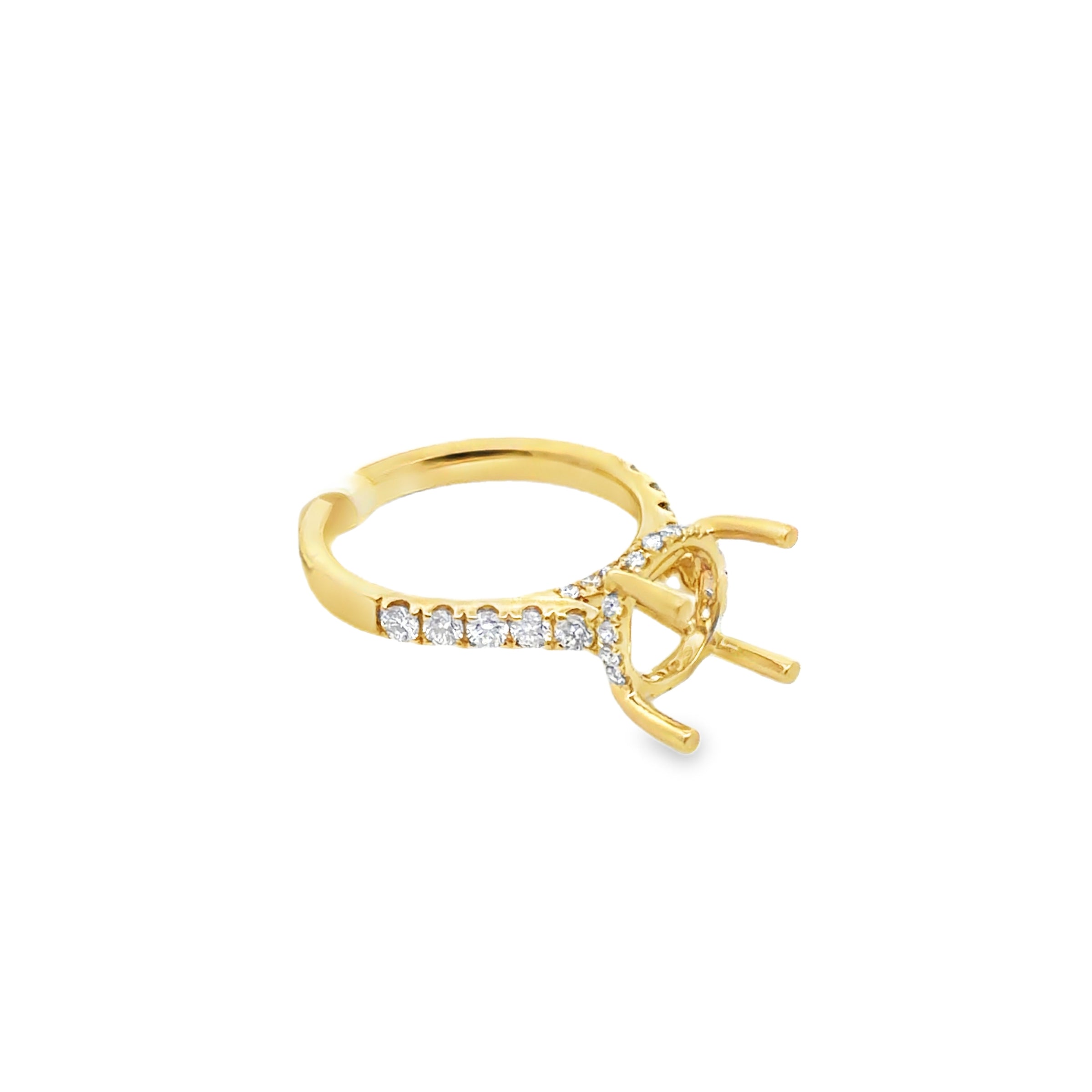 18K YELLOW GOLD LADIES DIAMOND ENGAGEMENT RING SEM