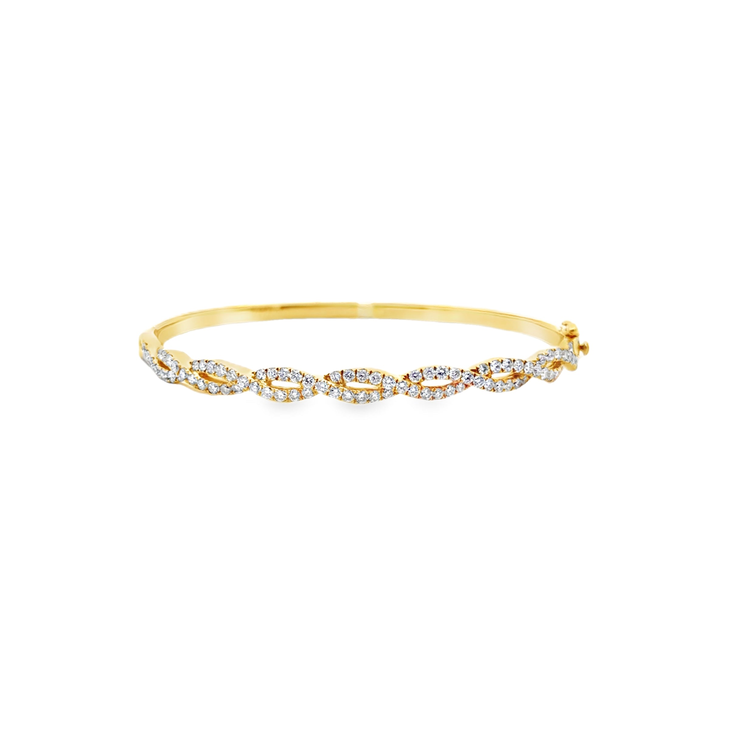 Ladies 18K Yellow Gold Diamond Bangle Bracelet