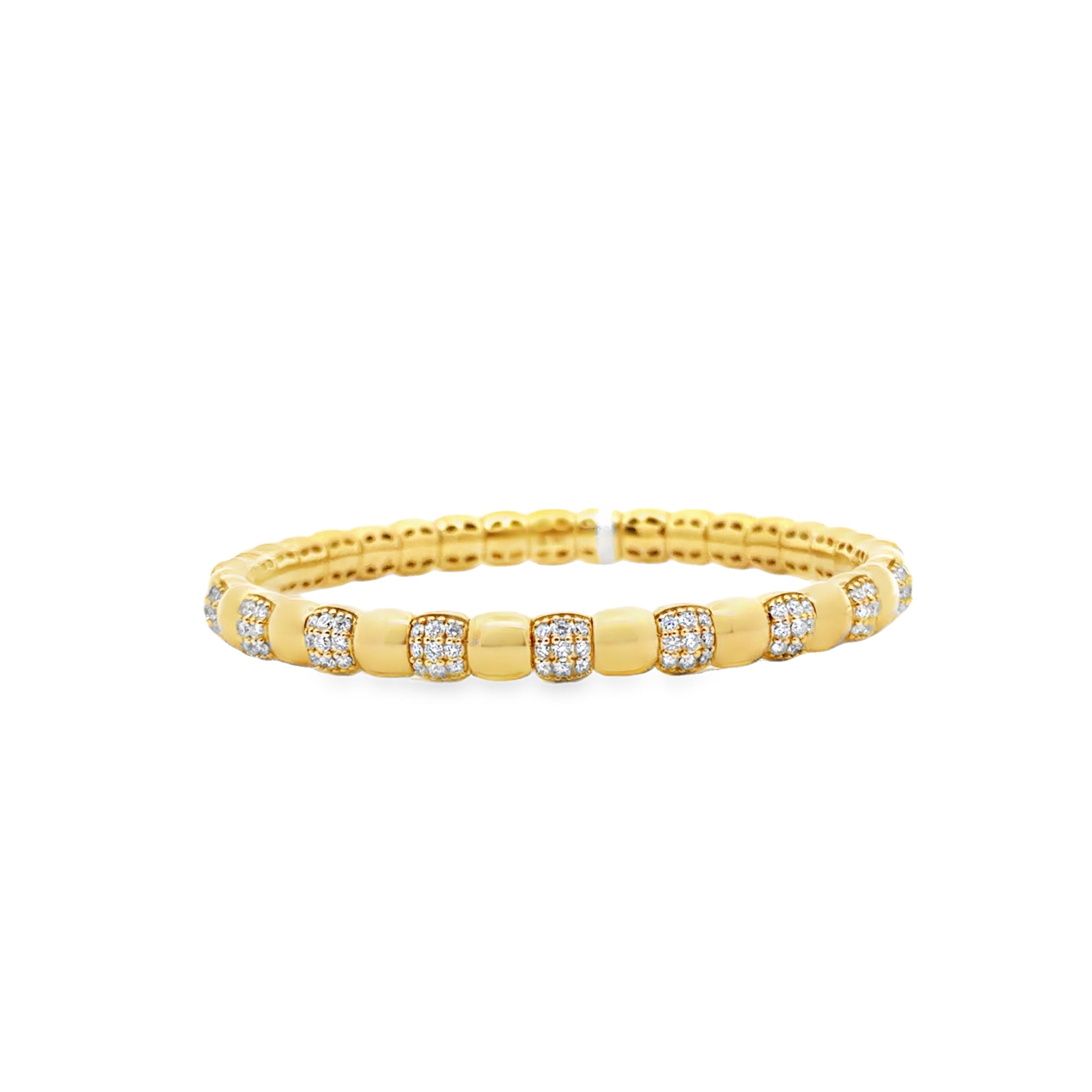 18K Yellow Gold Pavé Diamond Flex Bracelet – 1.93 CTW