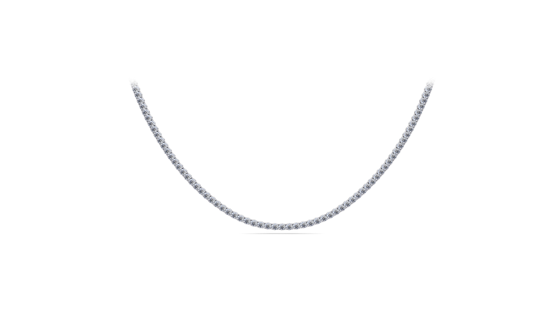 LADIES CLASSIC FOUR PRONG DIAMOND TENNIS NECKLACE