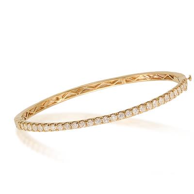 Round Diamond Hinge Bangle Bracelet