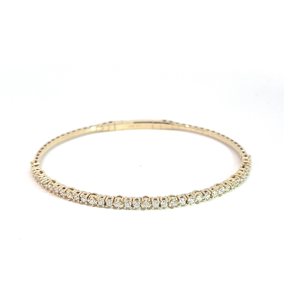14K YELLOW GOLD LADIES DIAMOND FLEX BANGLE BRACELET
