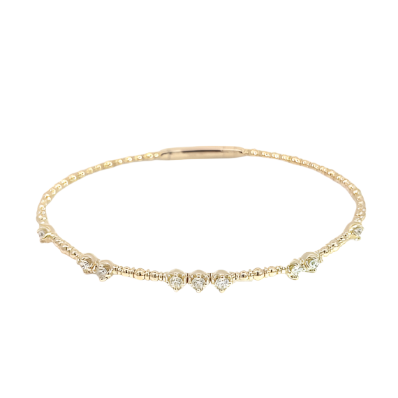 LADIES 14K YELLOW GOLD LADIES DIAMOND FLEX BANGLE BRACELET